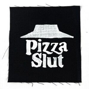 Pizza Slt Patch DIY Hand painted Punk Patch Alternative Goth Emo Crust Grunge